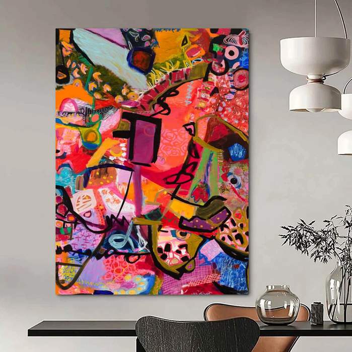 garden wall art in pink